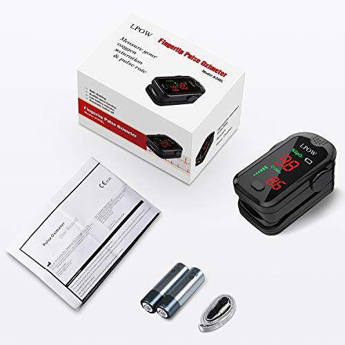 Oxygen Monitor Portable Digital Reading LED Display with 2 Batteries a