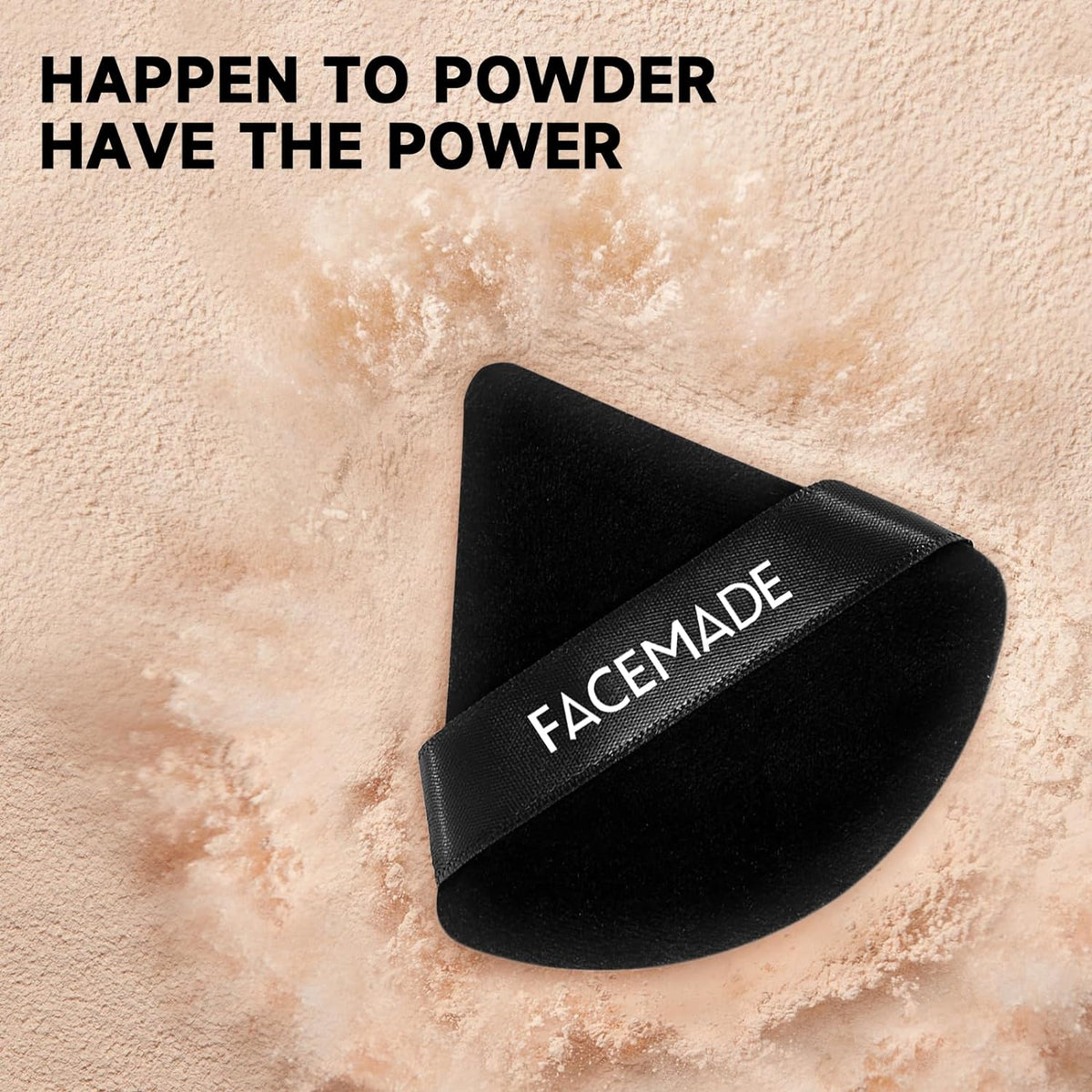 FACEMADE 6 Pcs Triangle Velour Face Powder Puff Set with Case, Wet and ...
