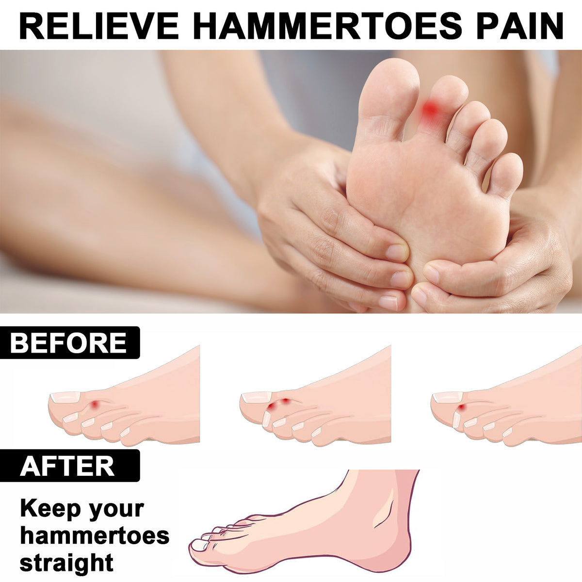 Huauoo 3 Pairs Toe Separators, Correcting Bunions and Restoring Toes t ...